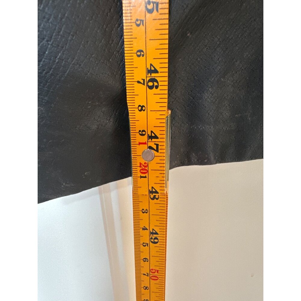 Vtg Pelle Leather Trench Coat Women Small 80s Long Embossed Mobwife Shoulder Pad - Picture 5 of 11